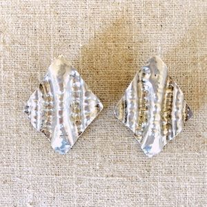 Vintage 800 Silver Earrings, Large Custom Made